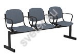 Блок стульев 3-местный, не откидывающиеся сиденья, мягкий, с подлокотниками - Группа компаний Свежий Ветер
