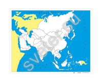 Контурная карта Азии - государства - Группа компаний Свежий Ветер